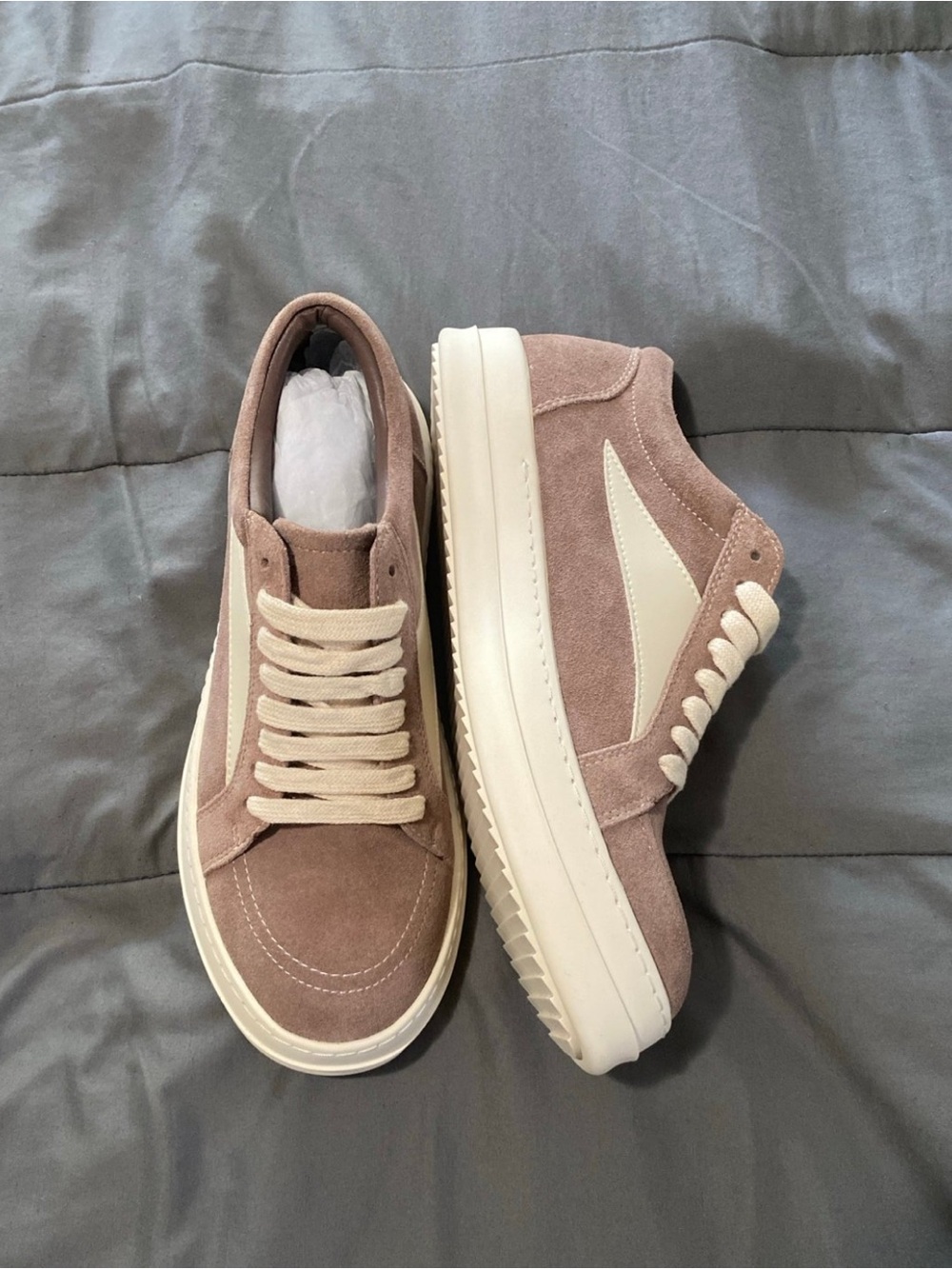 Size 9.5 Rick Owen Brown Suede Porterville Low Shoes